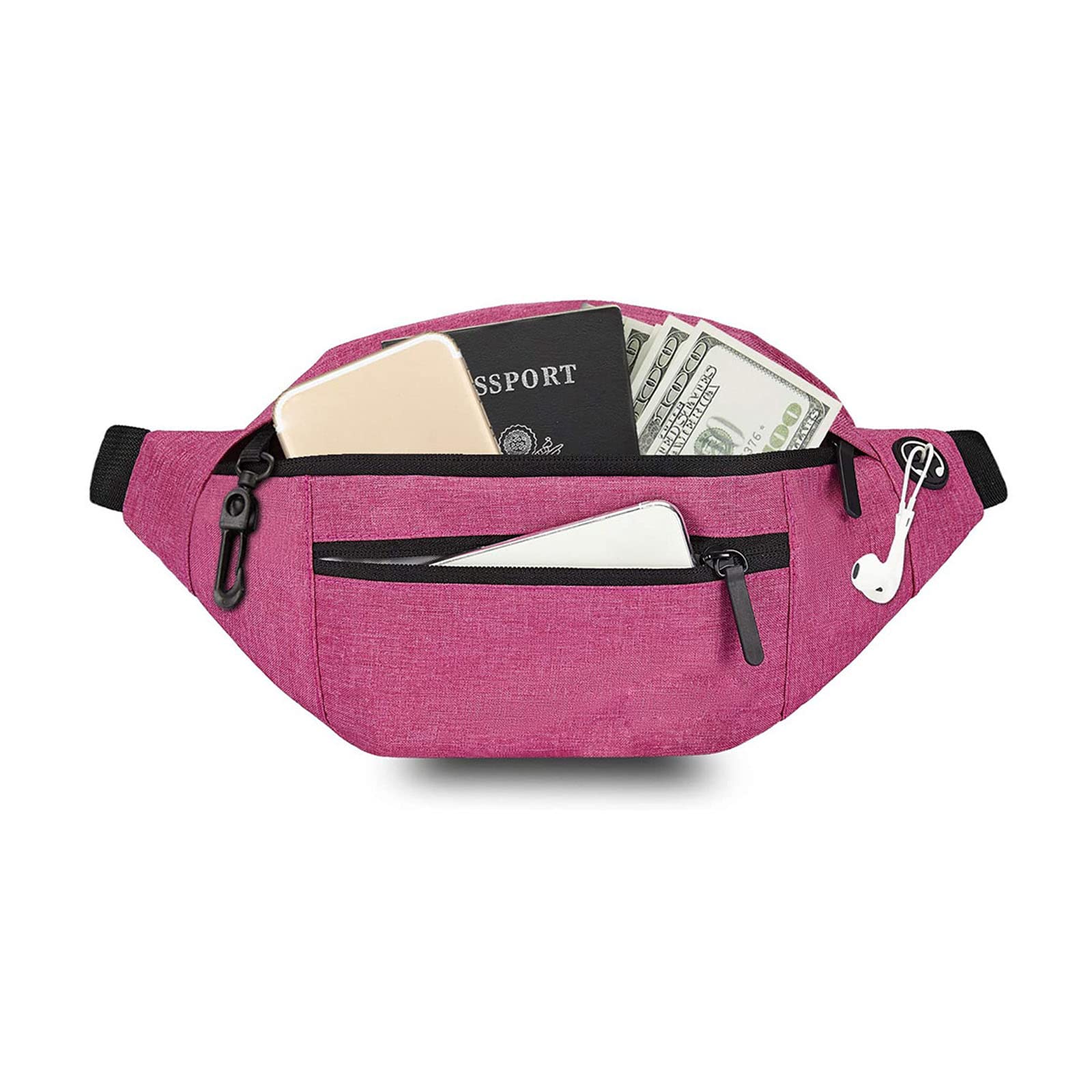 FANDARE Unisex Sling Bags Chest Shoulder Backpack Women Waist Bag Men Crossbody Bags Cover Pack Rucksack for Travel Hiking Bicycle Sport Gym Daypacks with Earphone Hole Small Daypacks Rose Red