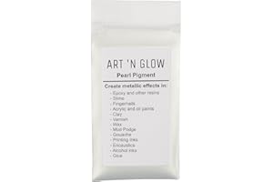 Art 'N Glow Mica Pearl Pigment Powder - 25 Grams - Fine Pearl Pigment for Epoxy Resin - Great Choice for Creatives - Acrylic Paints - Art Crafts - Bath Bomb - 10+ Colors Available - (Pearl White)