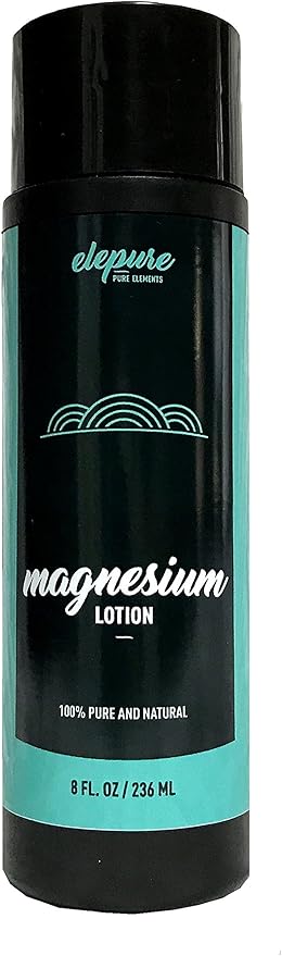 Natural Magnesium Lotion - Highest Potency - Over 1800 MG/oz - 300 mg/TSP - Not Water Based -Elepure 8 oz