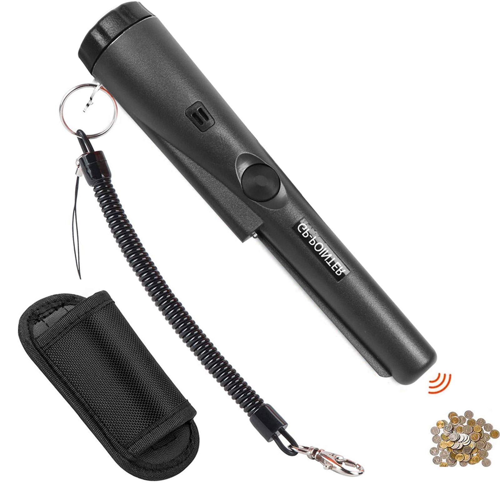 Metal Detector Pinpointer Portable Waterproof Pin Pointer Probe Metal Detector with Holster 360° Scan Handheld Treasure Detector Finder Probe with Buzzer Vibration Automatic Tuning for Kids Adults — image 1
