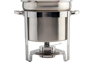 Winco 211 Stainless Steel Marmite Soup Chafer 11qt Round W/ Cover & Fram
