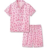 Topgal Satin Pajamas for Girls Coat Style Unicorn & Cat Silky Button Down PJ Set Size 6-16