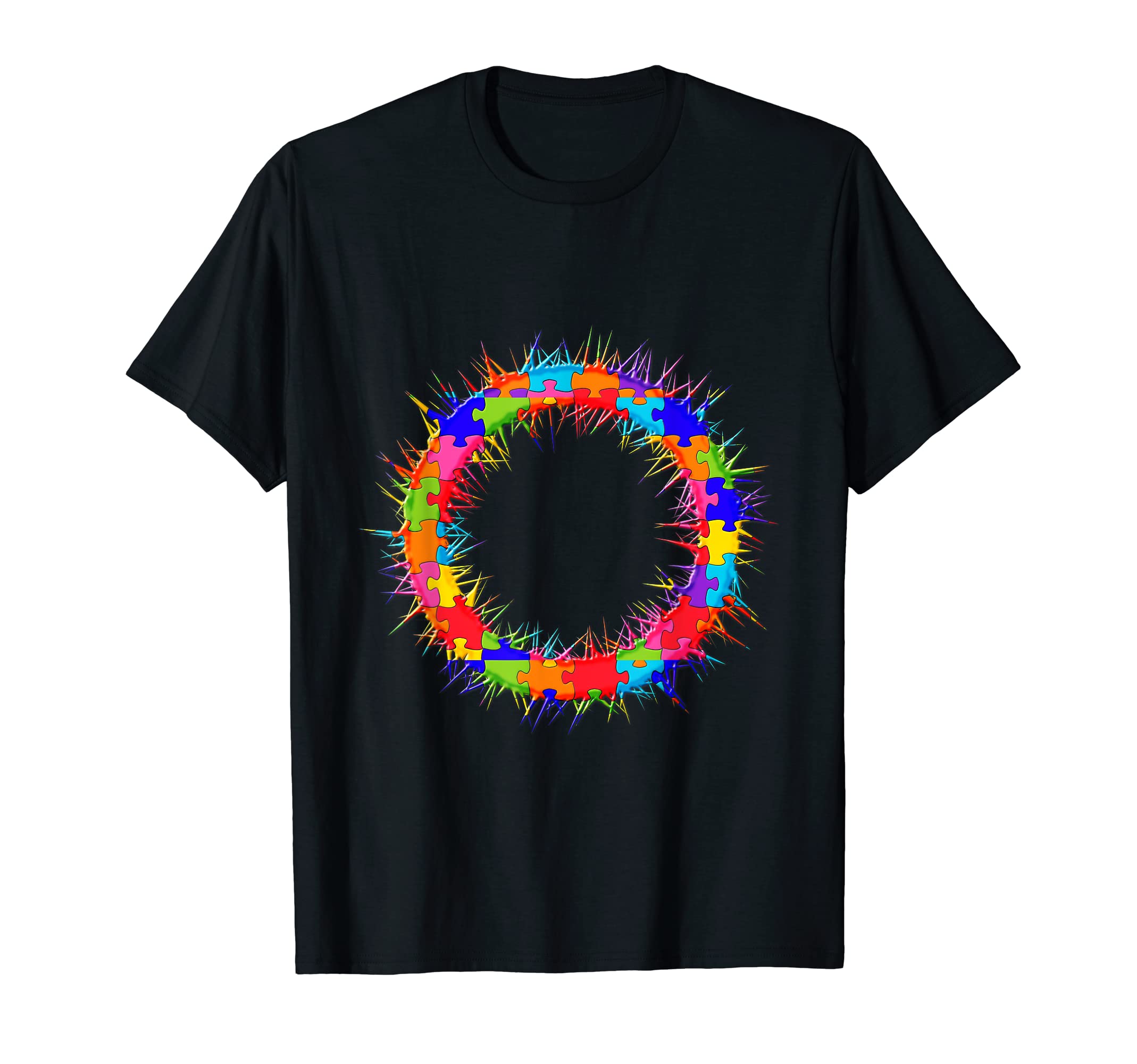 Thorns Crown Puzzle Autism Puzzle T-Shirt