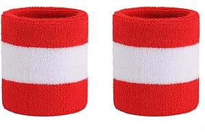 ONUPGO Wristband Sweatbands for Men and Women - Athletic Cotton Terry Cloth Wrist Bands Sport Sweat Band for Basketball, Tennis, Football, Baseball, Running, Gym (1 Pair)