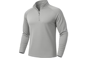 MAGCOMSEN Men's Long Sleeve Sun Shirts UPF 50+ Tees 1/4 Zip Up Fishing Running Rash Guard T-Shirts Outdoor Shirt