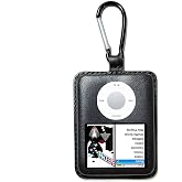 Handmade Leather Case Compatible with iPod Nano 3rd Generation,Black Hook | Full genuine leather, zero plastic, shock-resistant &amp; durable. Hook design for portability in outdoor and multiple scenarios.