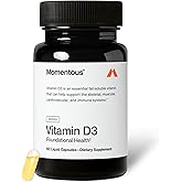 Momentous Vitamin D3 Supplement - 2,000 IU Capsules for Foundational Health Support - NSF Certified for Sport - Gluten-Free - 60 Servings