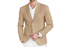 COOFANDY Mens Tweed Blazer Slim Fit Casual Sport Coat Two Button Knit Suit Jacket