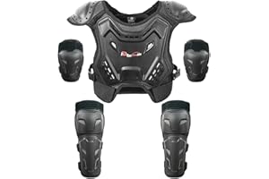DBAOXIAOMU Kids Dirt Bike Gear, Youth Motocross Armor Protective Vest Suit，Children Chest Back Knee Elbow Protection for Cycling ATV