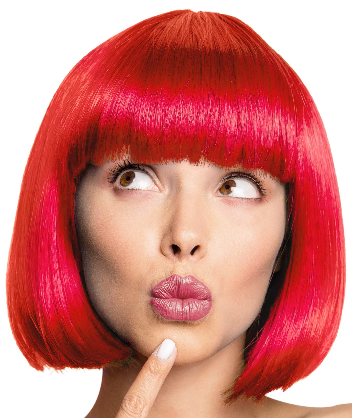 Bob Wig Wig Cabaret Pageboy Charleston Wigs for Carnival/Fancy Dress & Motto Party - 13 COLOURS (Red) โ image 1