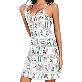 Fisyme Nightgowns for Women Satin Sleeveless Sleep Dress Chemise Night Gowns Sleepwear