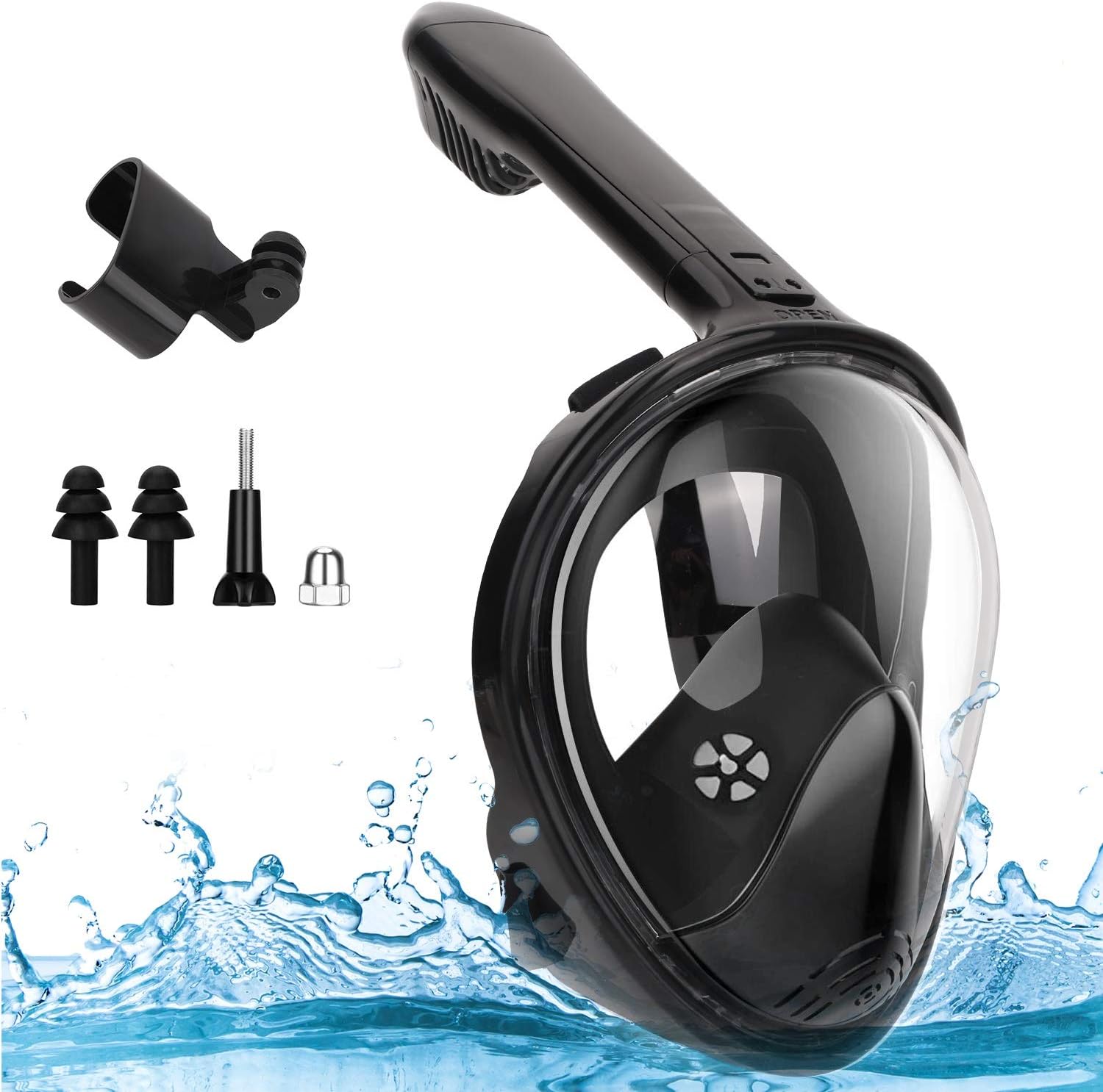 Diving Mask with 180° Panoramic View Dual Airflow Breathing Technology
