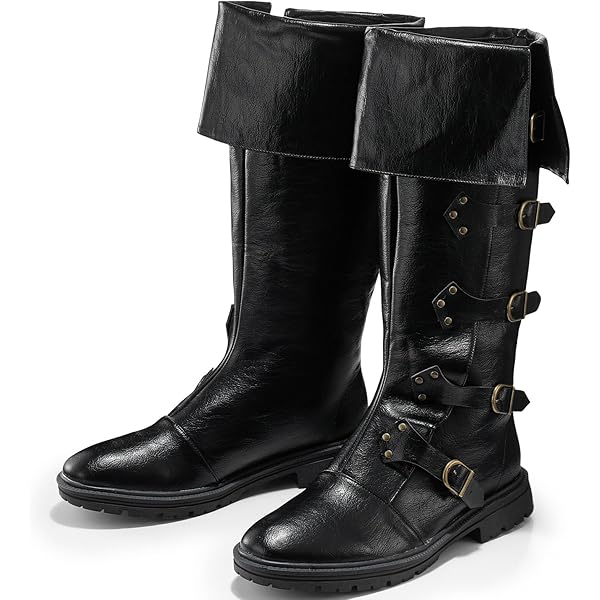 Amazon.com: DUNHAO COS Men's Faux Leather Medieval Boots