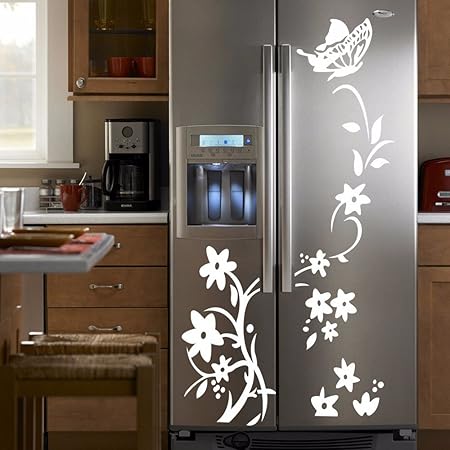 Gouzi Blume Rattan Kleiderschrank Kuhlschrank Pasten Dekorative Pvc Verkleidung 55 84 Cmb Abnehmbare Wall Sticker Fur Schlafzimmer Wohnzimmer Hintergrund Wand Bad Studie Friseur Amazon De Kuche Haushalt