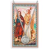 Round St. Raphael the Archangel Medal with Prayer Card
