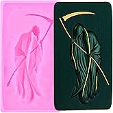 XMOLDNMS Halloween Grim Reaper Fondant Molds Death God Silicone Mold for Cake Decoration Cupcake Topper Chocolate Candy Sugar Craft Gum Paste Polymer