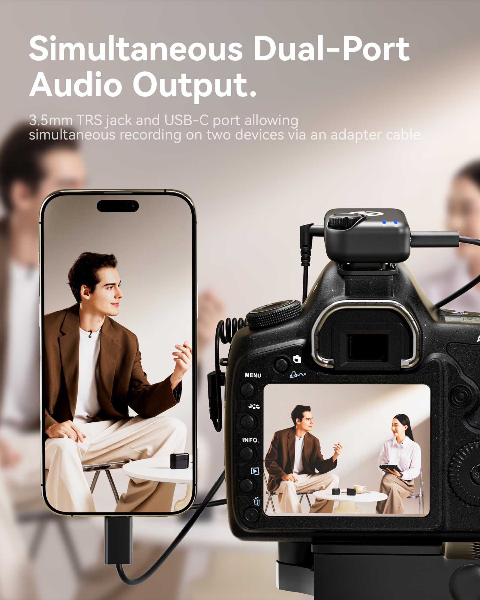 Hollyland Lark M2S Combo (Camera RX+USB-C RX+ Lightning Cable) Wireless Microphone for iPhone/Camera/Android/PC, Titanium Clip, Noise Cancelling, 30H Use, Vlog, Interview, Content Creation