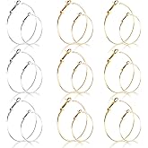 72PCS Earring Hoop Jewelry Making,URSMART Beading Hoop Earrings Finding Open Round Earring Hoops DIY Craft Supplies (30MM/40MM)