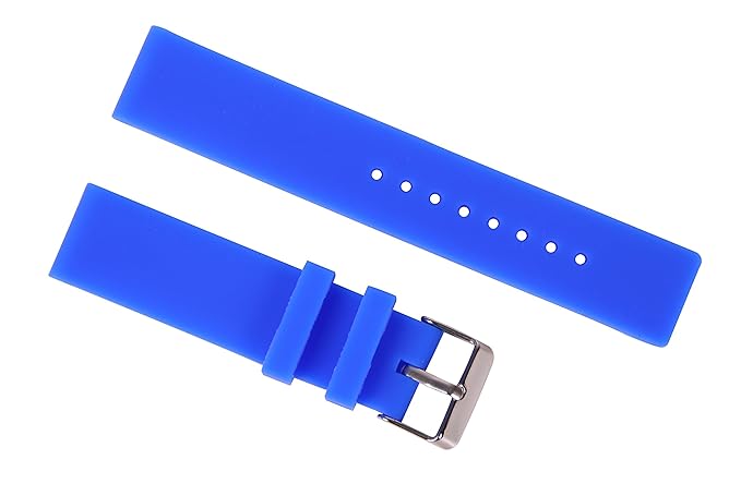 14mm Navy Blue Smooth Rubber Watch Strap Nonslip Silicone Sport Watch Wristbands for Women Straight End