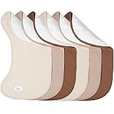 lulumoon Muslin Burp Cloths for Babies: 100% Soft Cotton Large Burping Cloths - Neutral Baby Burp Rags for Boy and Girl - Absorbent Burp Cloth for Spit-Ups 6 Pack