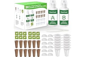 AOOCCDER Seed Pods Kit Hydroponics Supplies with 12 Grow Sponges, 12 Grow Baskets, 12 Grow Domes, A&B Solid Nutrient Plant Food, 12 Labels and 1 Tweezer, Compatible with Idoo, QYO, LYKO
