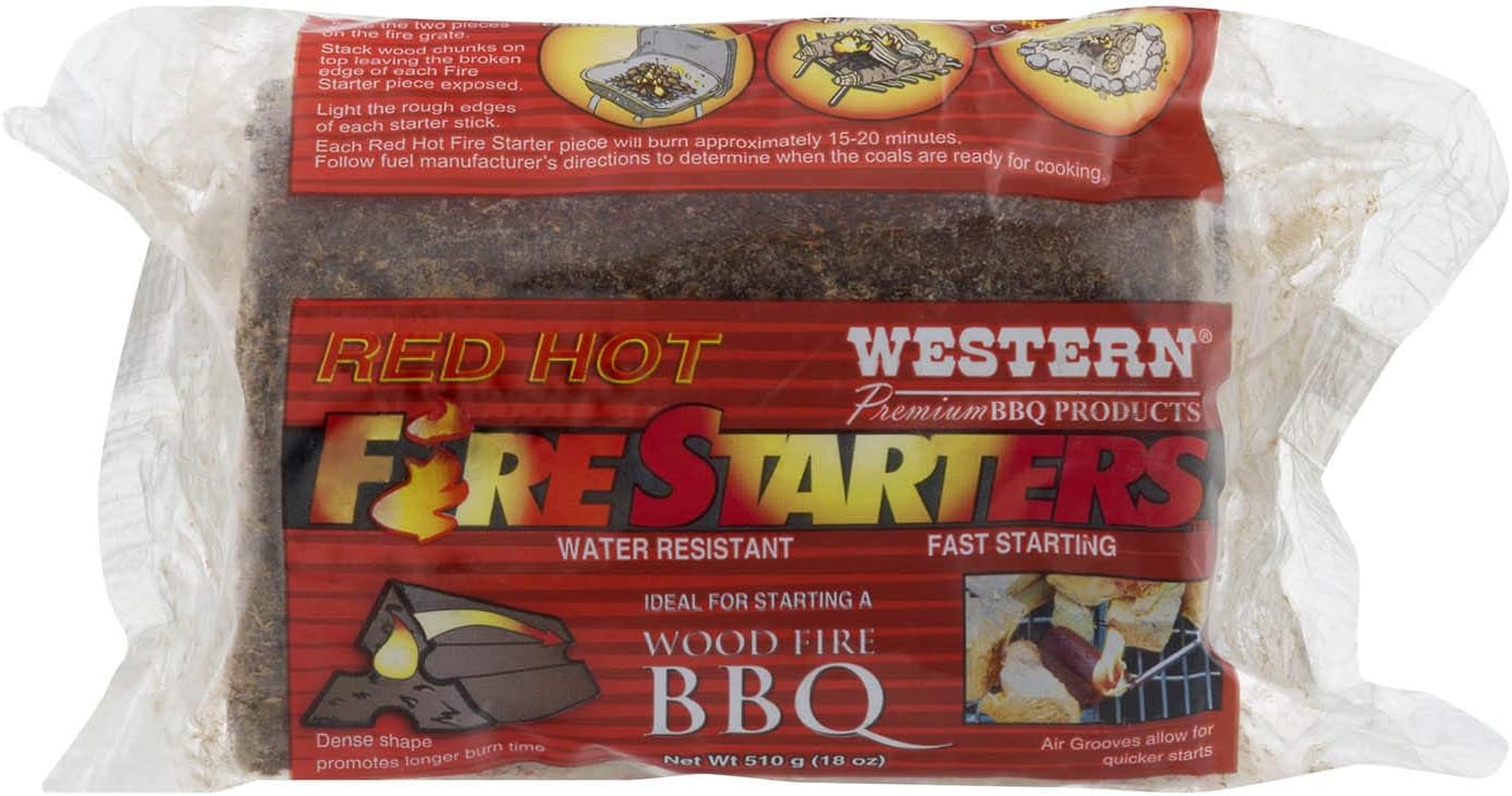Western Premium BBQ Products Red Hot Fire Starters, 4 pack