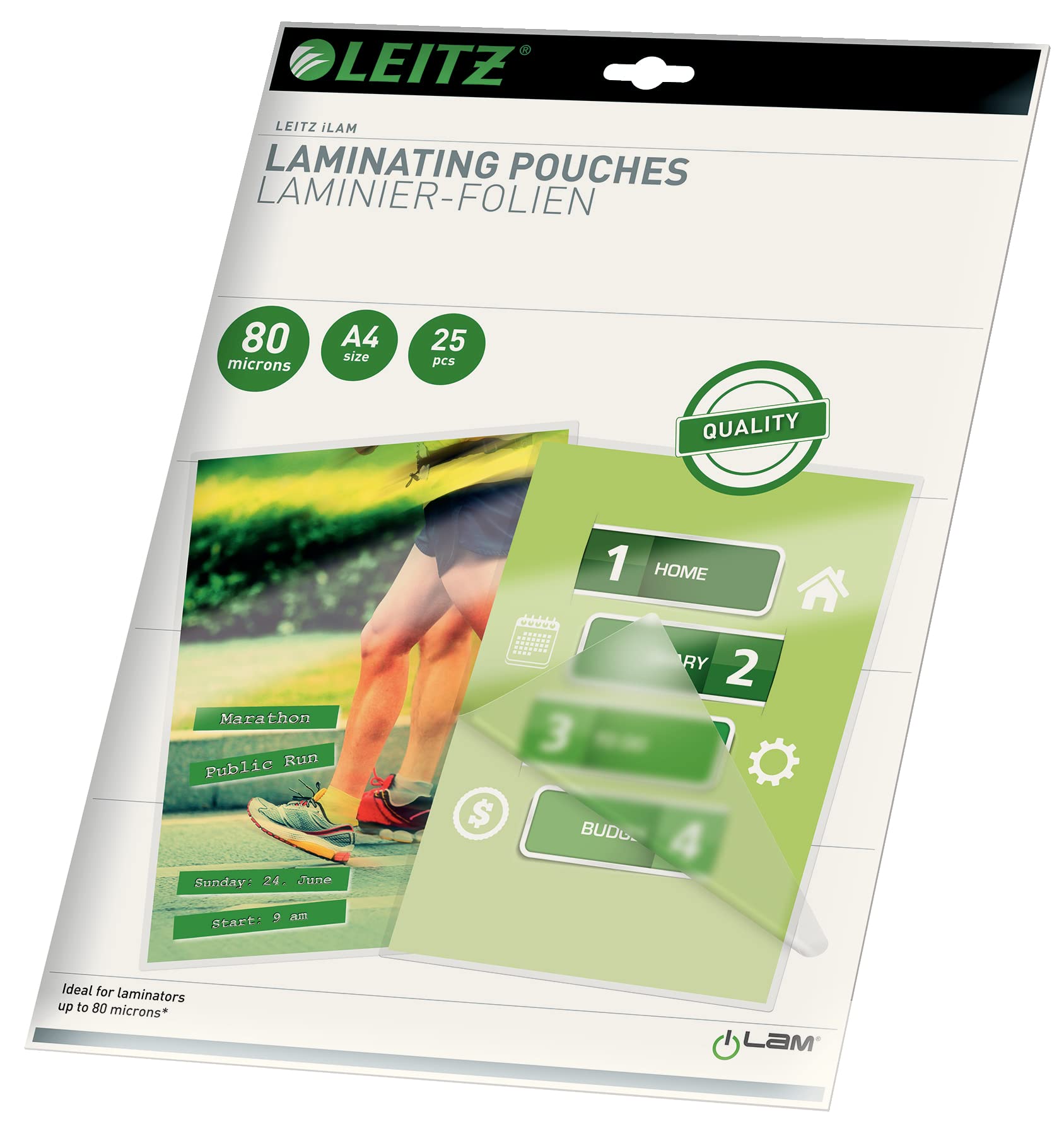 Leitz 16917 Laminate Pouch A4 80 Micron Pack of 25