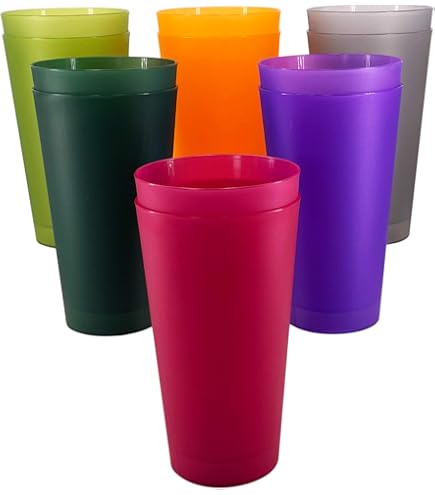 Amazon.com | ZAINCA 32-ounce Plastic Tumblers, Acrylic Larger Drinking  Glasses, set of 8 Multicolor Reusable Plastic Cups, Stackable, BPA-Free,  Shatter-Proof, Dishwasher-Safe: Tumblers & Water Glasses