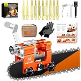 OMCCHK Chainsaw Sharpener Jig Kit Tool with 10 High Hardness Titanium Plated Diamond Bits, Portable Manual Chain Saws Blade Sharpener Chainsaw Accessories fit for 4"-22" Chain Saws