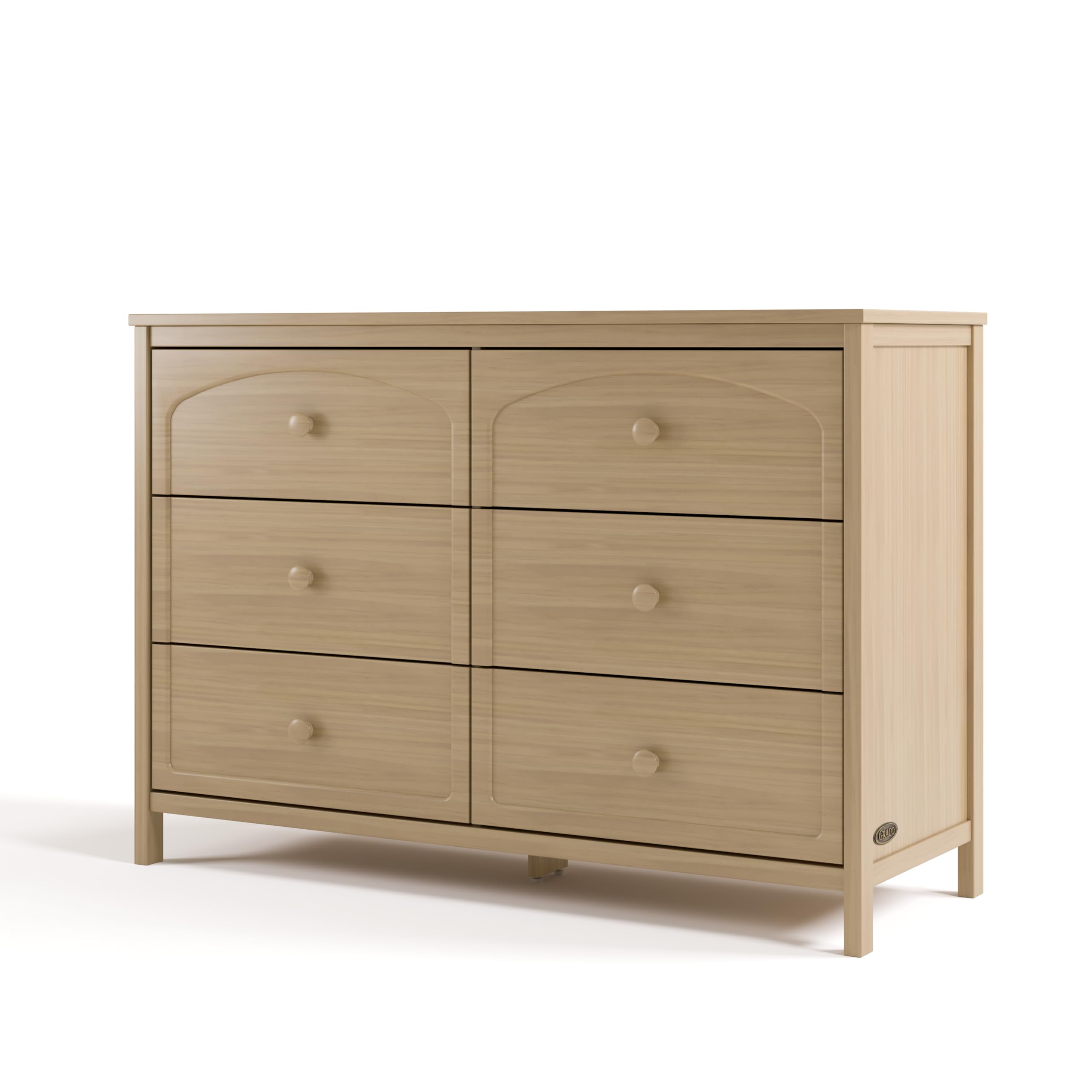 View 1 of ***FOR PARTS ONLY/ MISSING ASSEMBLY PIECES*** Graco Olivia 6 Drawer Double Dresser (Driftwood) – GREENGUARD Gold Certified Storage for Baby and Kids Bedroom, Interlocking Drawer System, Anti-Tip Kit Included