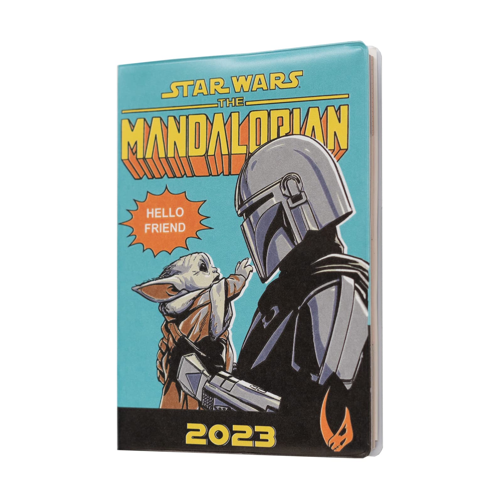 Grupo Erik Star Wars The Mandalorian Grogu A6 2023 Week To View Diary | December 2022 - December 2023 | 2023 Weekly Planner| A6 Planner With Stickers And Pocket | 2023 Diary | Star Wars Gifts