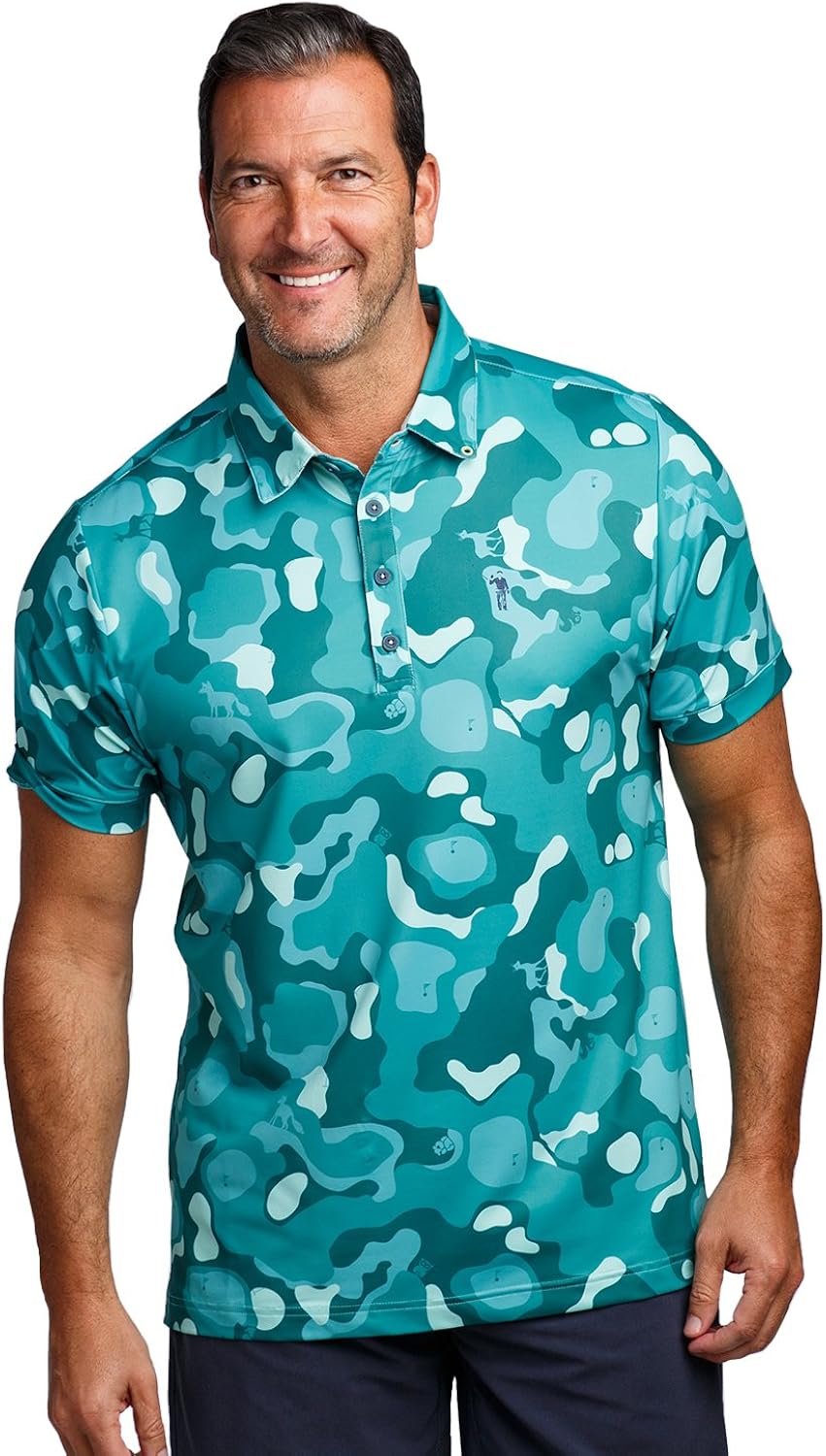 Amazon.com: William Murray Golf Critter Camo Polo (Medium, Green): Clothing