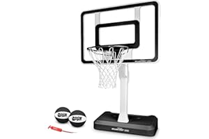 GoSports Splash Hoop Legend - Aqua or Black - Pool Basketball Hoop Game with Water Weighted Base, Adjustable Height, and Regulation Steel Rim