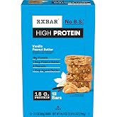 RXBAR High Protein Bars, 18g Protein, Gluten Free, Protein Snacks, Vanilla Peanut Butter, 25.3oz Box (12 Bars)