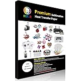 MR.R Premium Sublimation Heat Transfer Paper 105gsm 8.5"x11" with 100 Sheets for Fabric and Stiff Blanks Suitable for Epson S