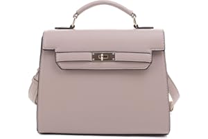 EVVE Women's Top Handle Satchel with Detachable Strap Small Pebbled Leather Fashion Crossbody Bag