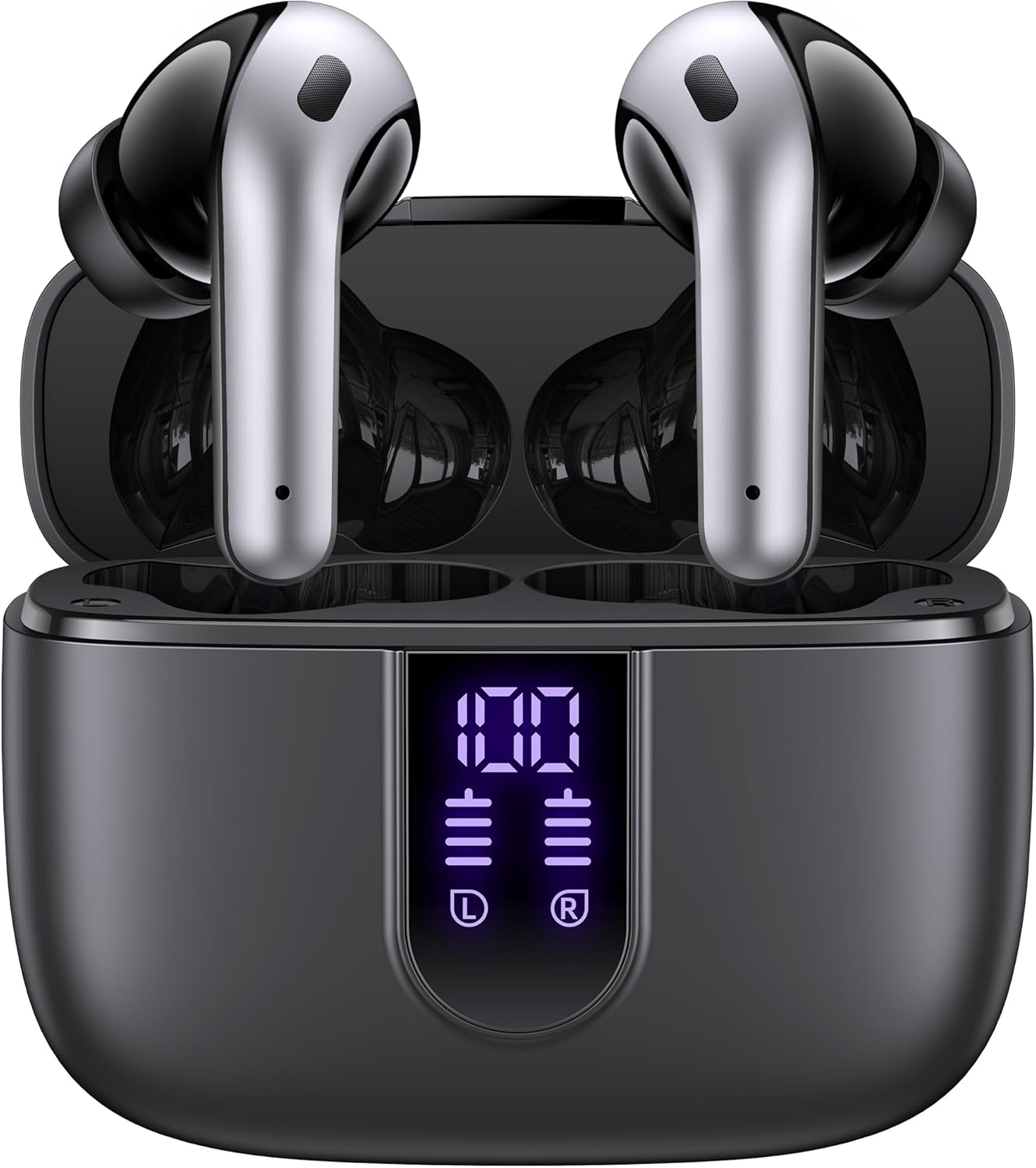 TAGRY Bluetooth Headphones True Wireless Earbuds 60H Playback LED Power Display Earphones with Wireless Charging Case IPX5 Wa