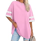 Oversized Tshirts for Women Summer Short Sleeve Round Neck Graphic Tee Shirt