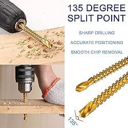 KEWAYO 6pcs Titanium Twist 3 to 8mm Saw Drill Bit