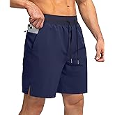 Soothfeel Men's Running Shorts with Zipper Pockets 9"/ 7"/ 5" Lightweight Basketball Gym Workout Athletic Shorts