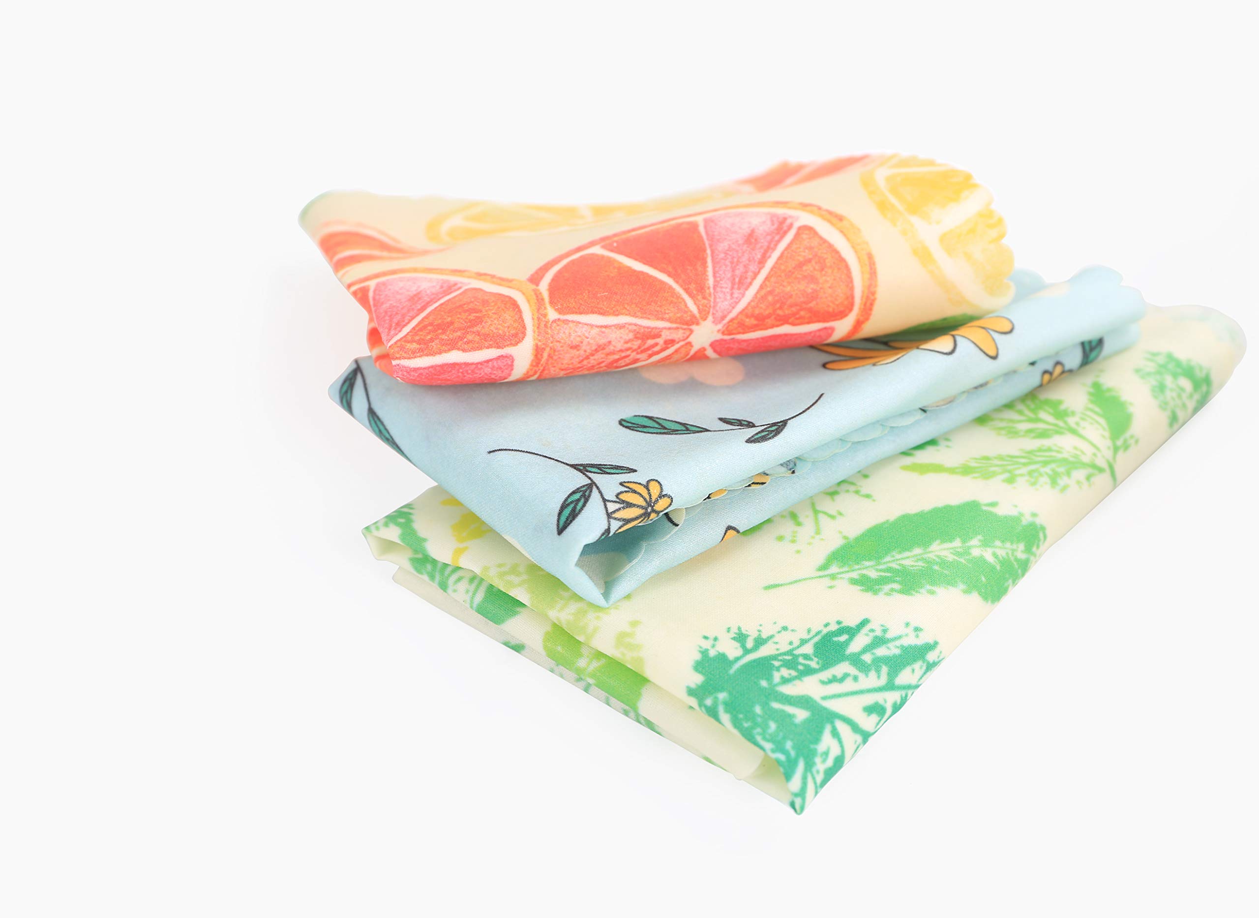 POWERbeast Beeswax Wrap Reusable Organic Beeswax Food Packaging Eco Friendly, Zero Waste, Alternative to Cling Film, Washable Reusable Wax Food Wrap - Set of 3 (Large, Medium, Small)