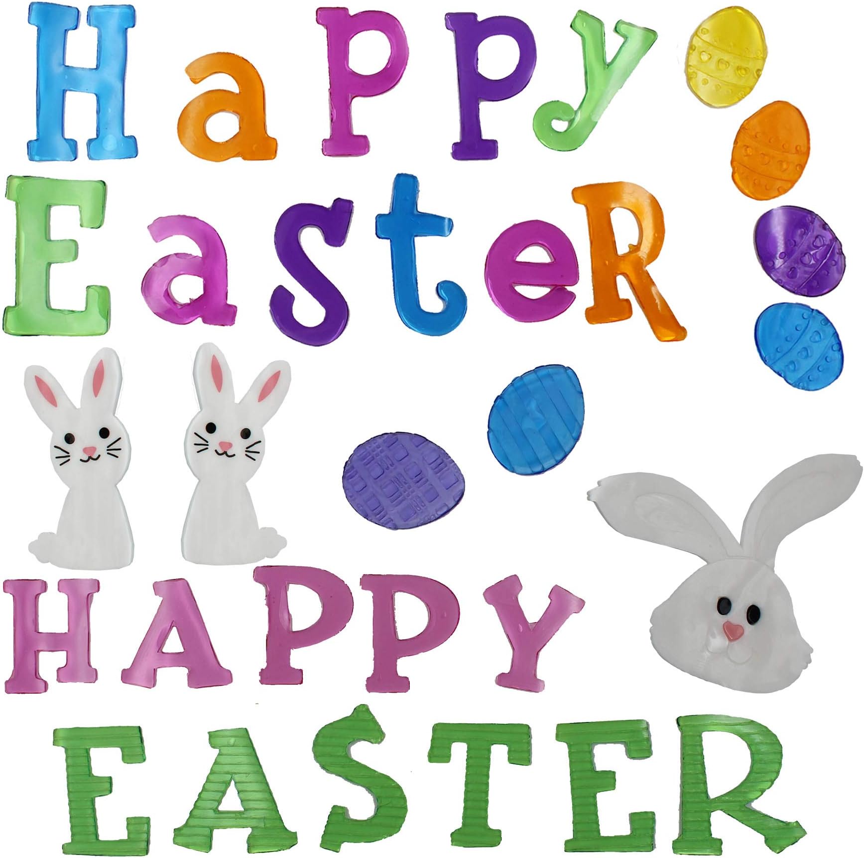 Easter Room Decorations - 31 Piece Window Gel Sticker Set