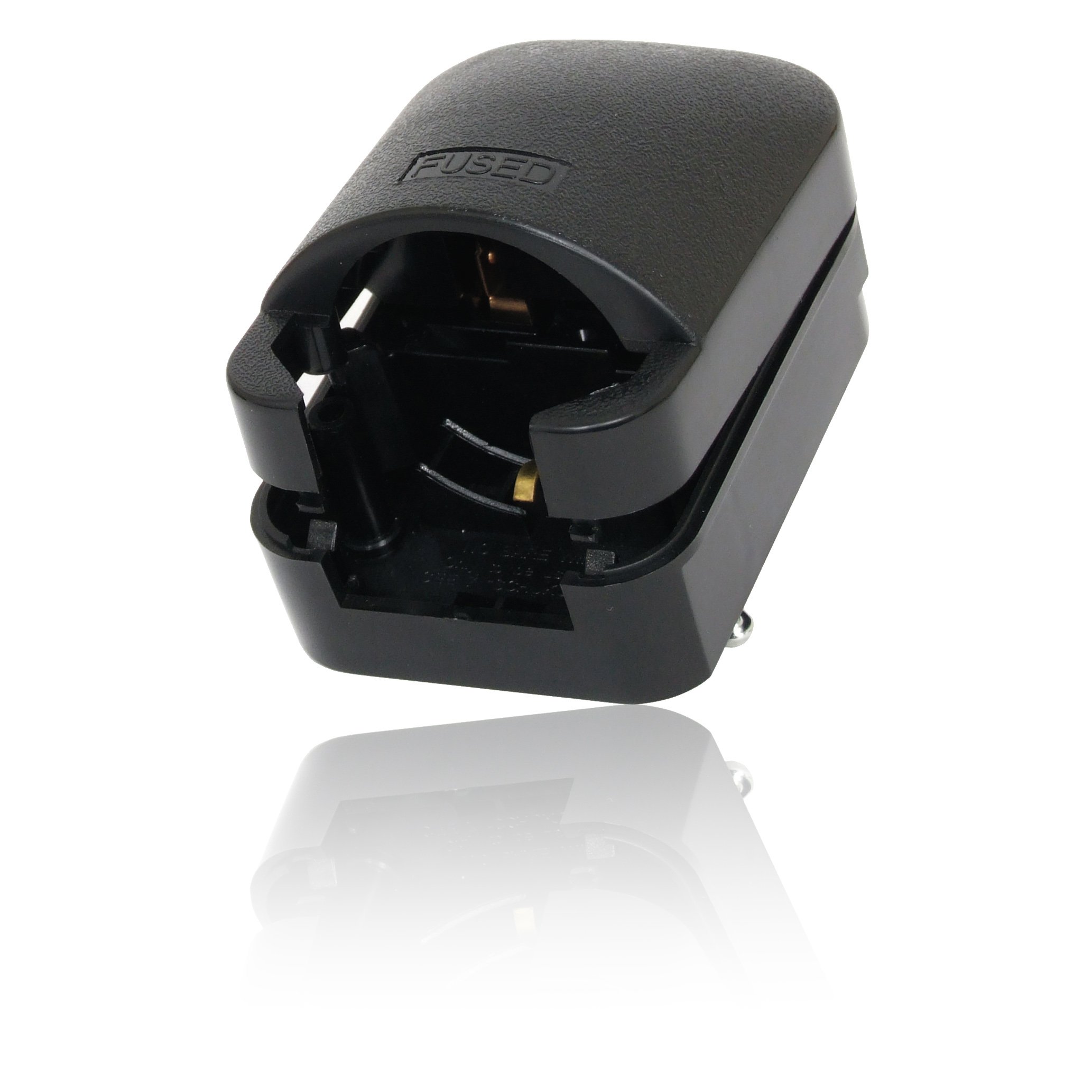 CDL Micro 3 Pin Earthed Schuko Euro Plug to 3 Pin UK Mains Adapter - Black