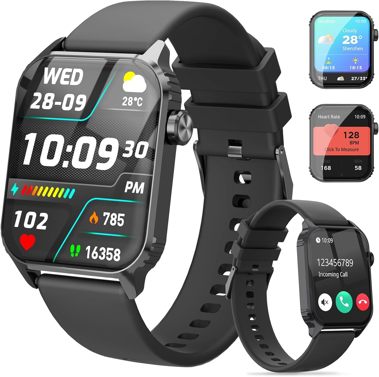Smart Watch, 2025 High-End Design, Smart Watch, iPhone Compatible, Android Compatible, Bluetooth 5.4, Call Function, 1.83-Inch HD Large Screen, Wristwatch, 120 Exercise Modes, Incoming Calls/Message