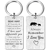 Jzxwan Aunt Gifts from Nephew, I Love My Auntie Birthday Valentines Day Keychain, Aunt Gifts for Women, Thank You Favorite Auntie Key Chain
