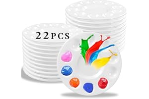 HYL.LL&RQ 22pcs Paint Palettes, Plastic Paint Tray Palette, Paint Pallet for Adults & Kids, for Painting or DIY Craft Class, White