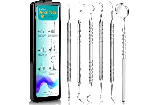 CATACC PRO Dental Tools, Dental Pick for Teeth Cleaning, Stainless Steel Hygiene Kit with Tooth Scraper Plaque Tartar Remover