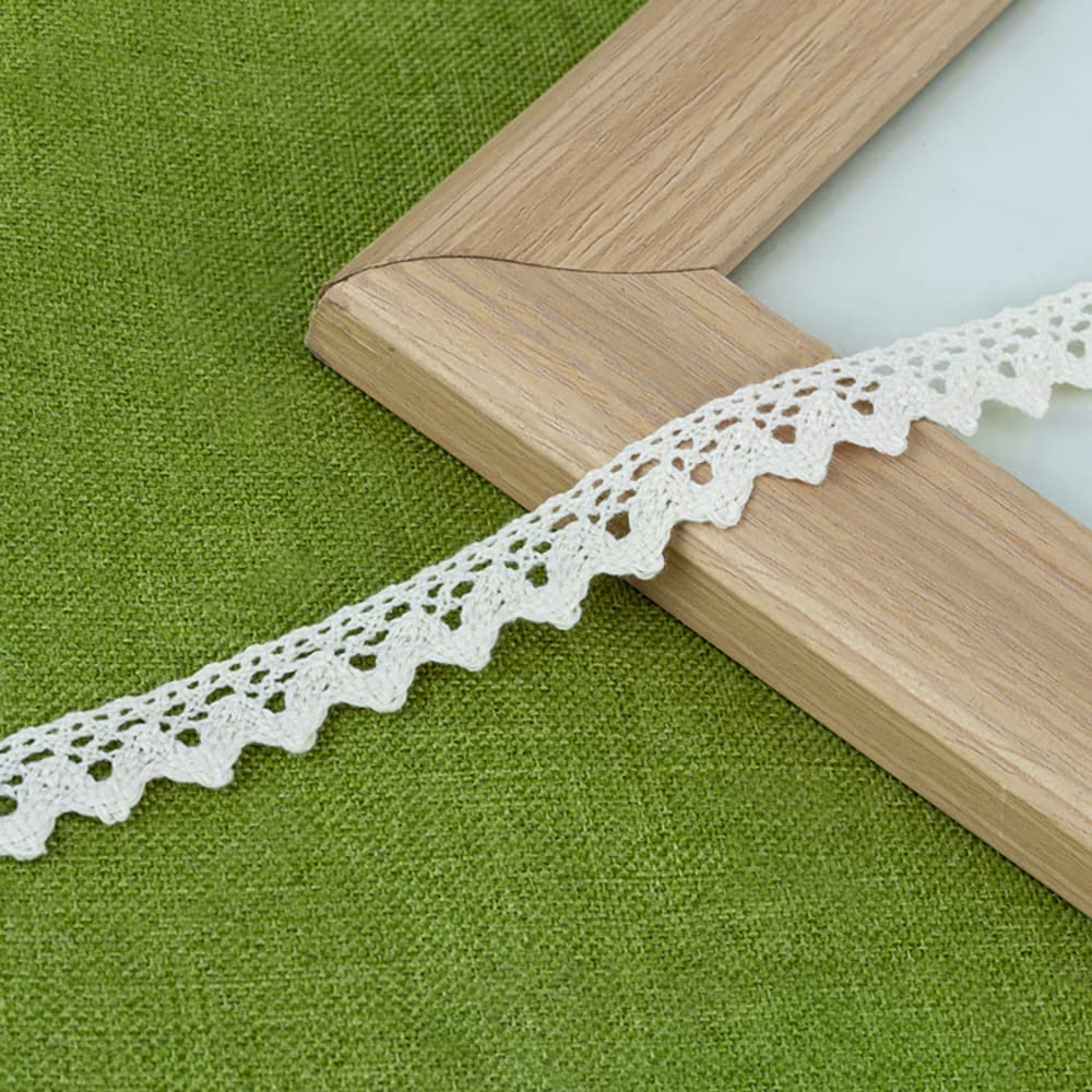 Vintage lace ribbon border made of cotton,decorative ribbon,lace fabric,lace trim,crochet border for sewing,crafts,Christmas decoration,wedding,curtain,decoration,scrapbooking,beige,1.5 cm x 5 m