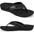 ERGOfoot Upgraded Orthotic Flip Flops with High Arch Support- Women's and Men's Thong Sandals- Walking Comfort with Orthopedic Support for Plantar Fasciitis, Flat Feet & Heel Spur- Beach Slippers