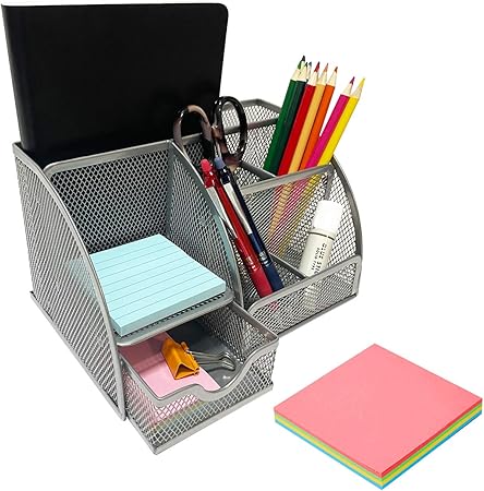 Amazon Unicorn Step 文房具 オーガナイザー 付箋セット デスク ペン立て 収納ボックス 小物入れ 机上整理 収納用品 卓上 おしゃれ シルバー デスクオーガナイザー 文房具 オフィス用品